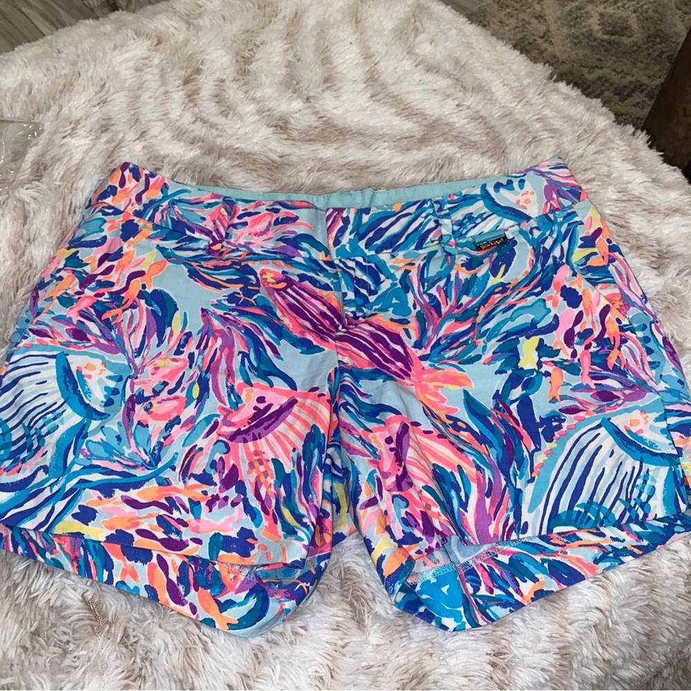 Lilly Pulitzer Multicolor Tropical Print Athletic Shorts